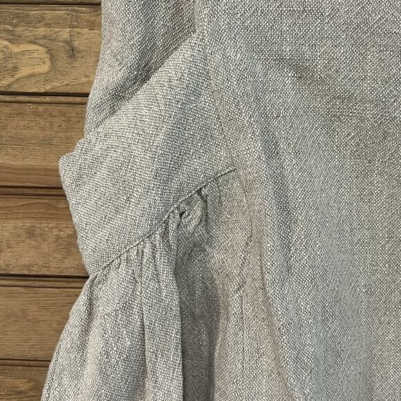 Free People Linen Blend Midi Tweed Skirt Size 10 Side Slouch Pockets - Picture 7 of 13